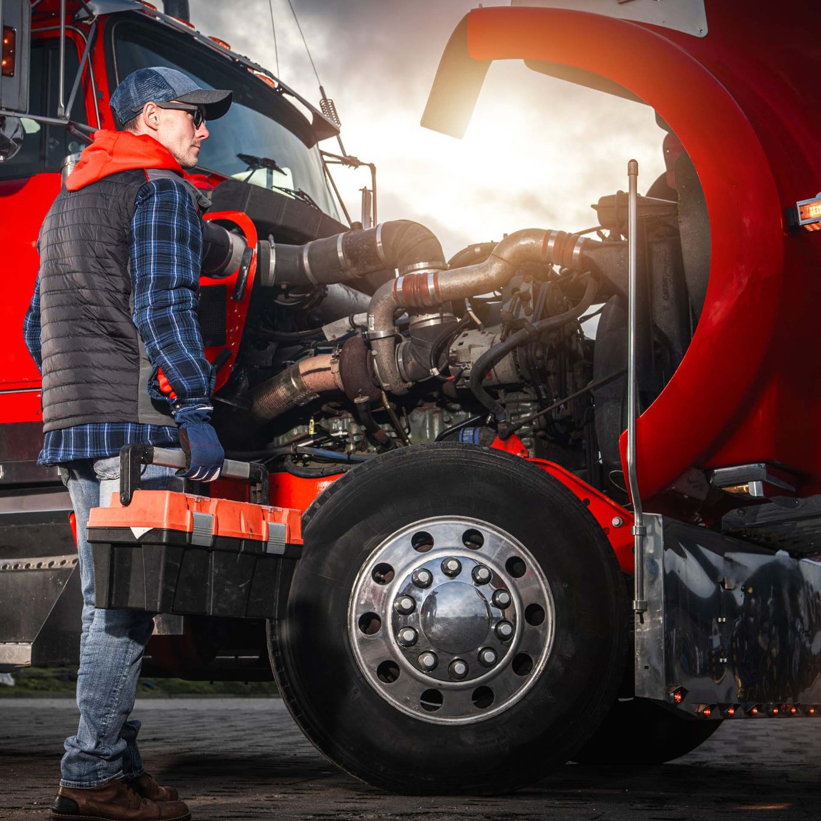 Air brake system service on a commercial truck in OKC
